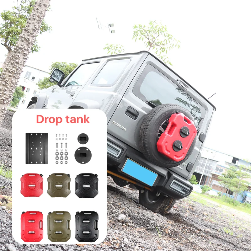 Auxiliary 6L 10L Fuel Tank Spare Tire Bracket Mounted Oil Petrol Can