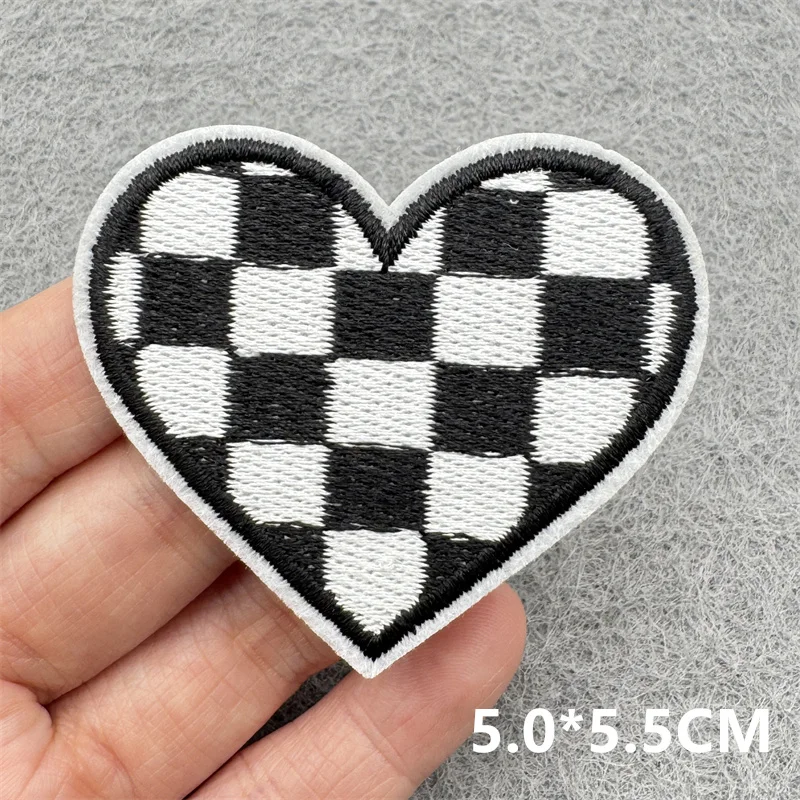 Leopardenmuster Stern Herz bestickter Aufnäher DIY Eisen auf Patches für Kleidung Cartoon Patches auf Kleidung Jacke Nähen Aufkleber Abzeichen – Detail 8