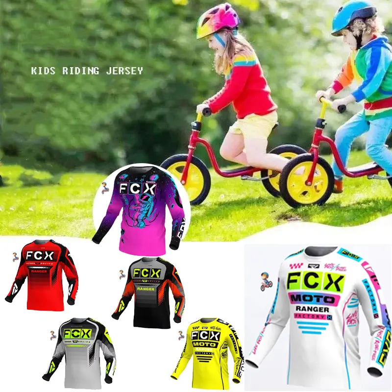 Children's clothing,Maillot de cyclisme à manches longues pour hommes, chemises , descente, tout-terrain, moto DH, vêtements de