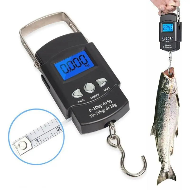 Luggage Weight Scale Fish Weighing Scales Digital Handheld Suitcase Weigher  for w/ Hook 110lb /50kg kg/IB-/jin-/oz - AliExpress