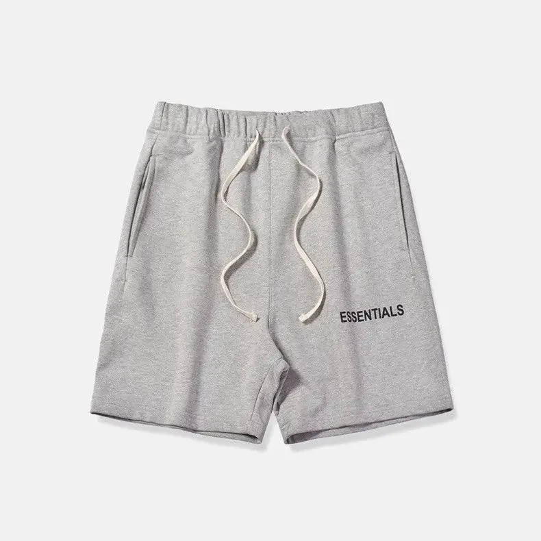 FOG Double Line Essential Shorts Pure Cotton Drawstring American High Street Tide Brand Men Women Casual Loose Five-point Pants 3