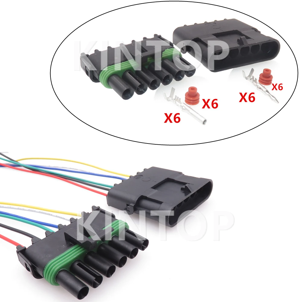 

1 Set 6 Pins Car Accelerator Pedal Wiring Sealed Plug Car Adapter 12015799 12010975 Auto Starter Wire Connector With Wires