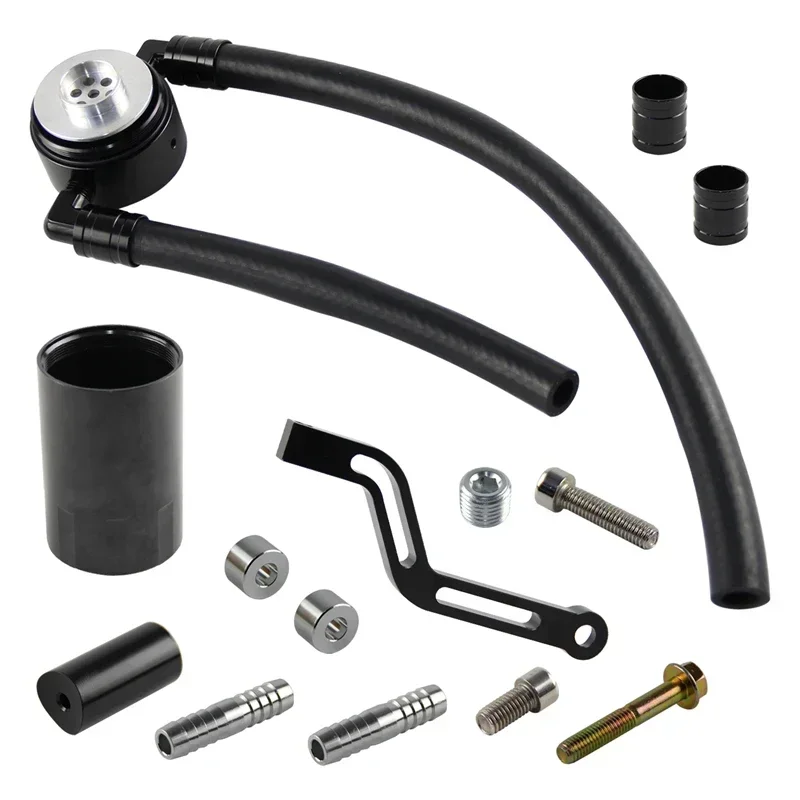 

Oil Catch Can Billet 2011+ Black For 6.4 392 HEMI Charger Challenger 300 Fully Assembled W/braided Hoses