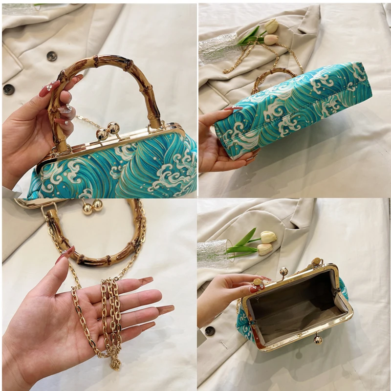 Nuova Borsa da Sera di Lusso per Donna, Clutch Estiva alla Moda, Borsa a Tracolla con Catena per Feste, Borsetta Femminile - immagine 5