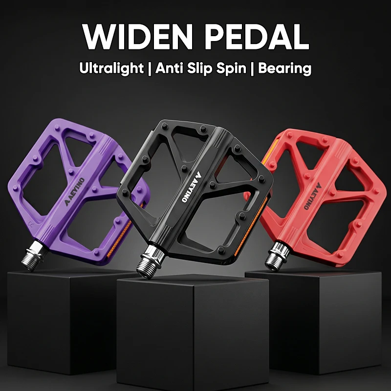 Bike Flat Pedal MTB Ultralight Bicycle Platform Pedals Bearing Non Slip Widen Cycling Footrest Mountain Road Bike Pedal Parts