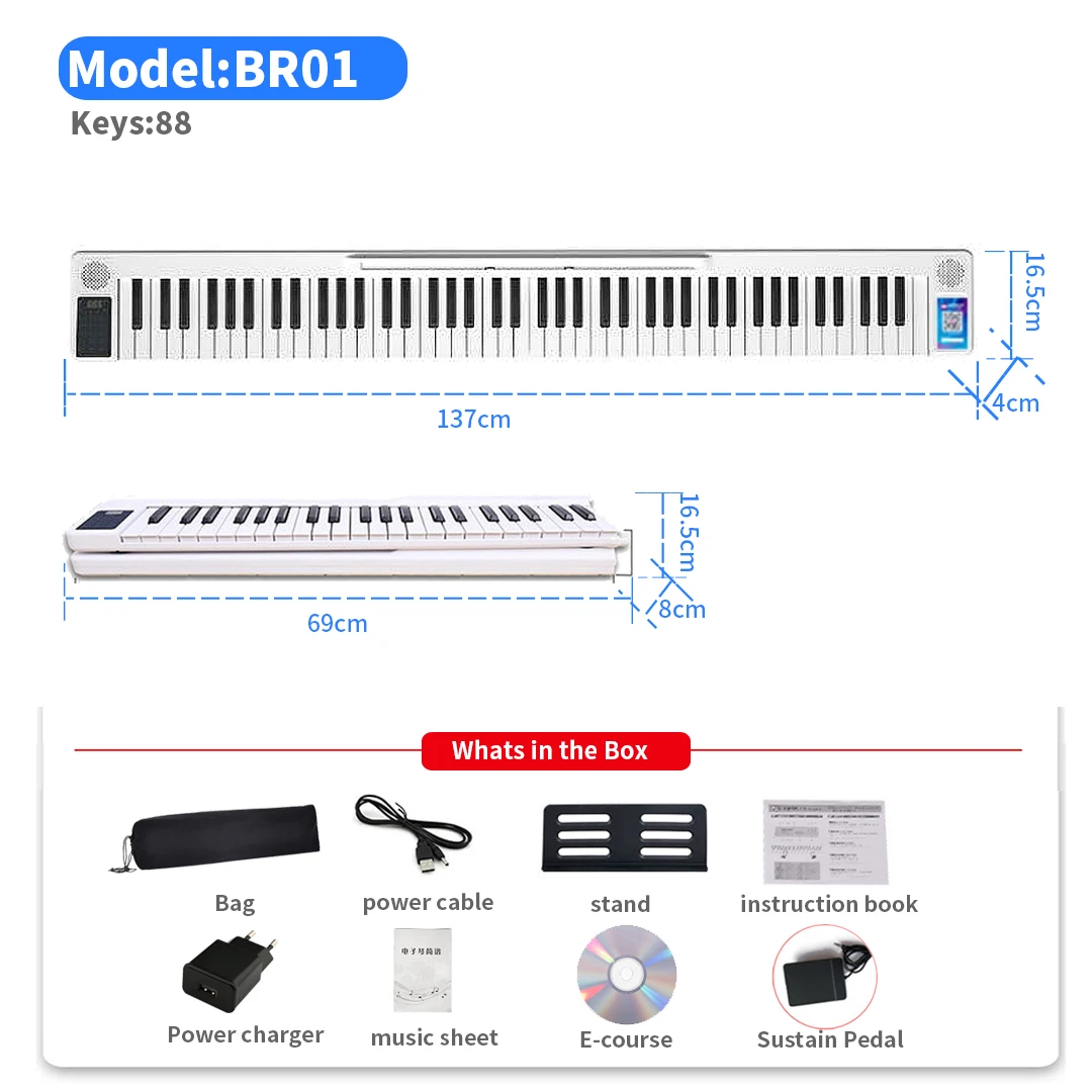 Roll Up Adults 88 Key Electronic Keyboard Music Electronic Keyboard  Portable Folding Piano Soporte Teclado Piano Musical Gifts - AliExpress