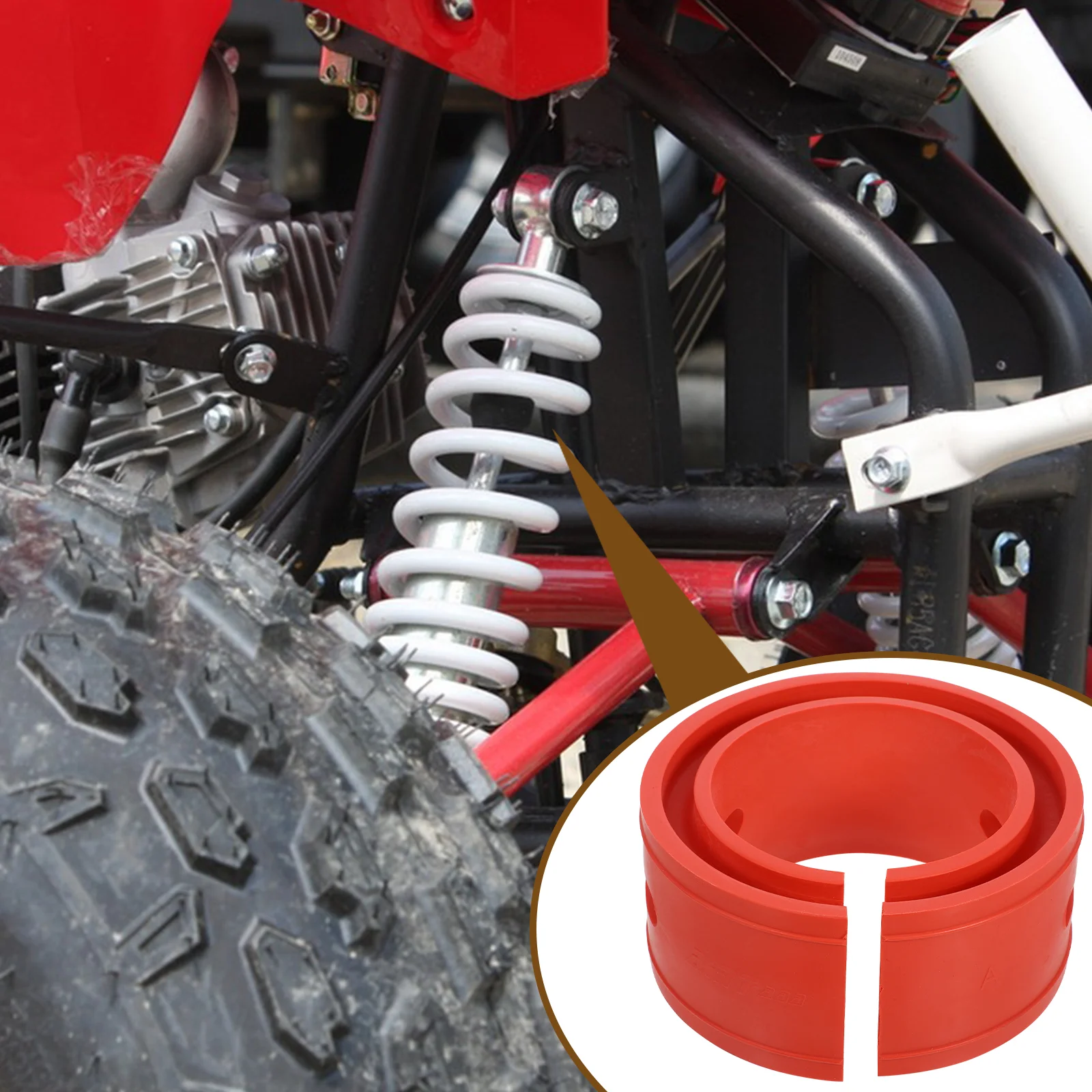 

Springs Car Buffer Shock Absorber Automotive Bumper Cushion Damping Suspension Coil Booster Spacers Red Bushings