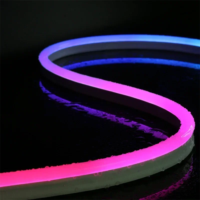 TUYA Neon LED Strip Lights 12-24V 84LEDs/M WIFI Neon Rope Light with Music Sync RGBIC Dreamcolor Chasing Strip Tape for Room