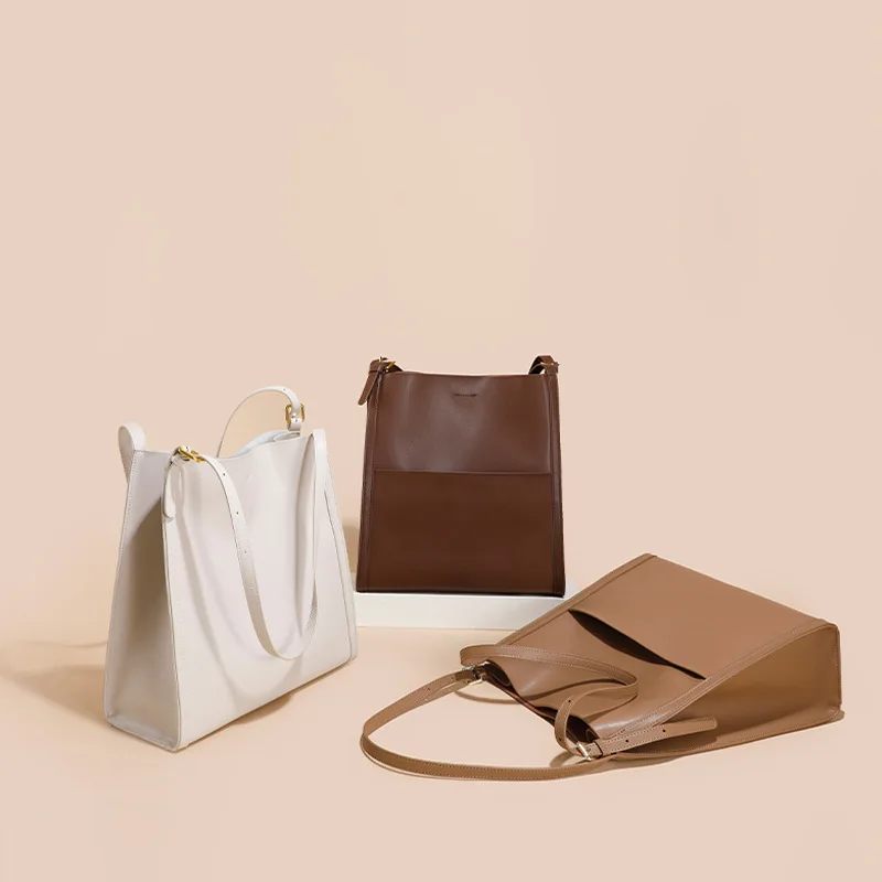 New handbag match all shoulder bag leather handbag large capacity Tote bags niche commuter underarm bags