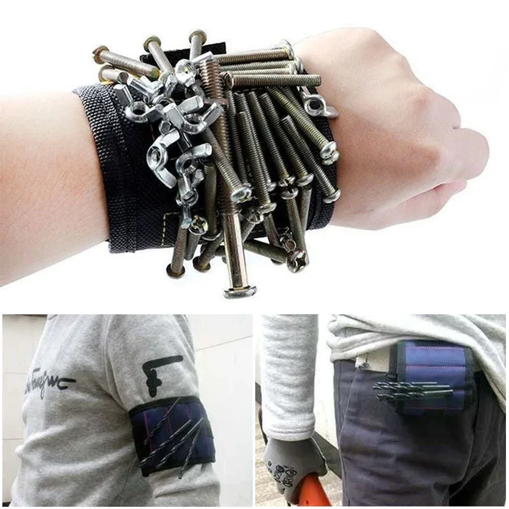 Magnetic Wristband for Holding Screws Nails Drilling Bits Wrist Tool Holder Belts with Strong Magnets Cool Gadgets for Men Women magnetic wristband