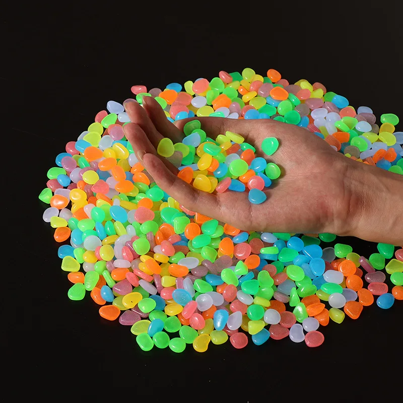 300 Ciottoli Fluorescenti Per Giardino E Acquario - Ghiaia Luminosa, 14x11mm