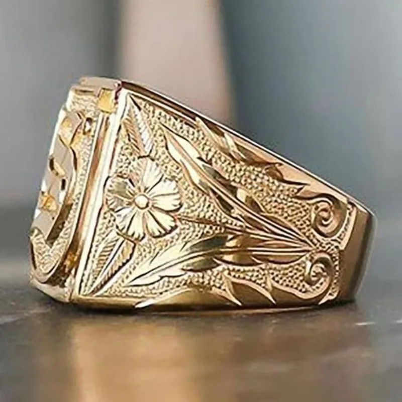 1pc Luxury Geometric Elegant Domineering S Letter Flower Ring For Women Men Wedding Engagement Party Jewelry Accessories 5