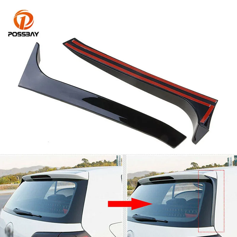 자동차 리어 윈도우 사이드 스포일러 디퓨저 테일 핀, VW 골프 MK6 GTI GTR GTD 2008 2009 2010 2011 2012, 블랙 외관 부품, 1 쌍