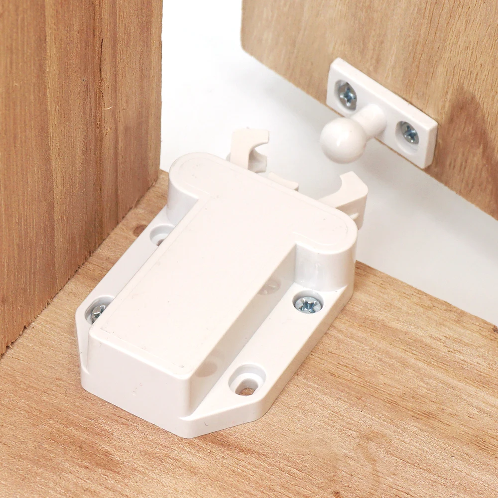 Cabinet Door Latch 2/4/8 Sets Non-Magnetic Touch Latch Cabinet Door Catch Push to Latch and Unlatch Furniture Cupboard Wardrobe
