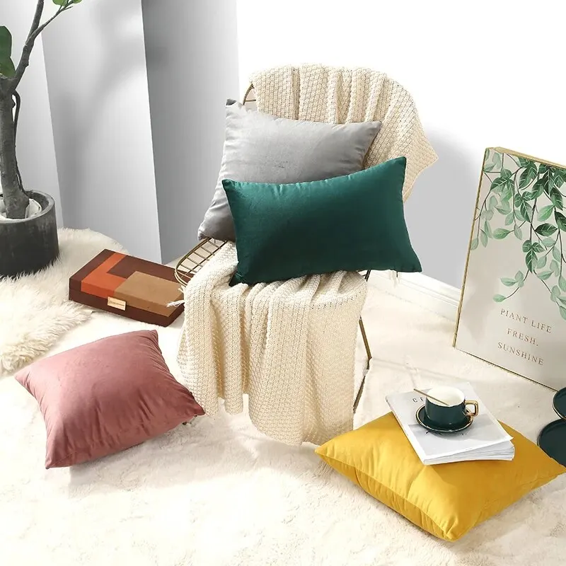 Luxurious Velvet Burnt Orange Throw Pillow – Soft and Cozy Cushion Cover