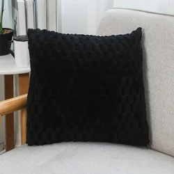 Luxurious Double - Sided Faux Fur Pillow Covers - Set of 2, Soft & Fluffy, Machine Washable, Perfect for Living Room and Bedroom Decor (Black)