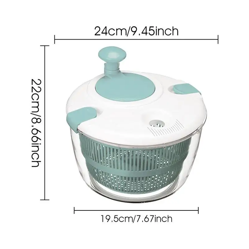 Joined Small Salad Spinner with Rotary Handle, Measuring Jug and Colander -  Quick and Easy Multi-Use Lettuce Spinner, Vegetable Dryer, Fruit Washer