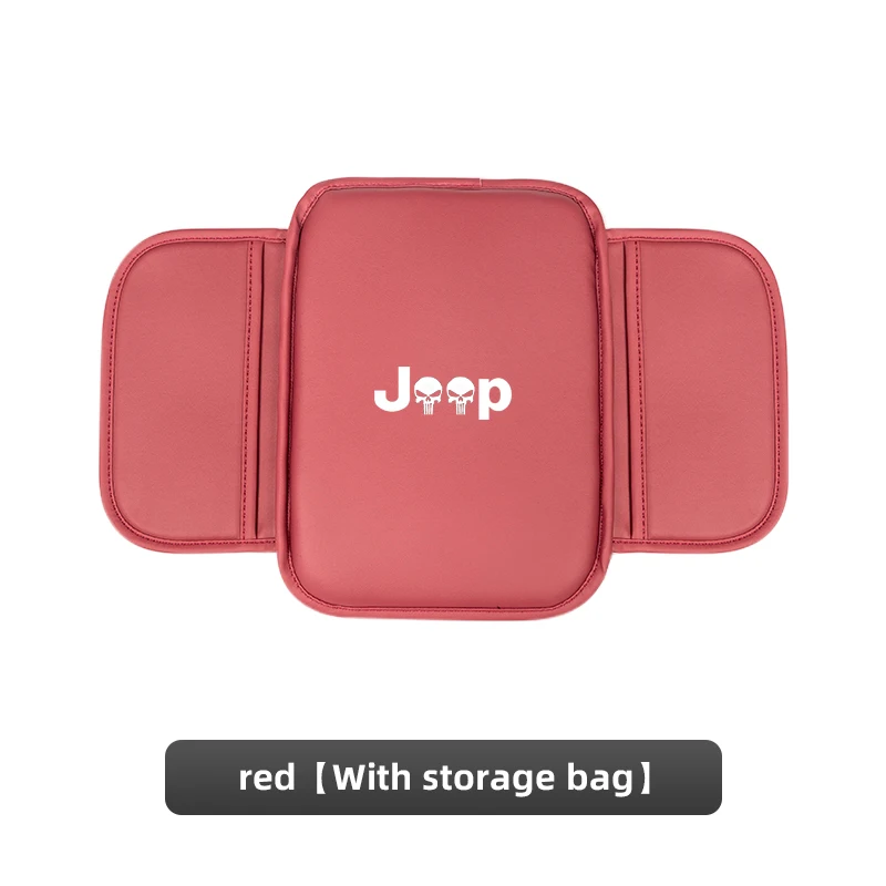 Bolsa de almacenamiento para reposabrazos de consola central de automóvil, almohadilla de soporte para codos para Jeep Wrangler JL JK Renegade Grand Compass Gladiator Willys