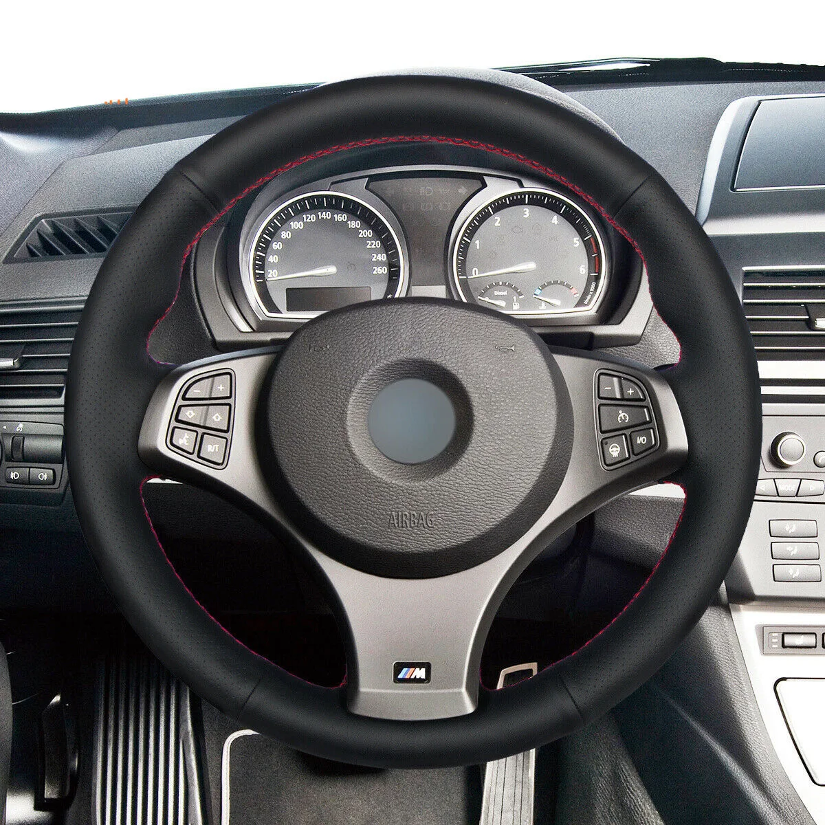

Black Artificial Leather Steering Wheel Cover For BMW X3 E83 M Sport 2004 - 2010 Car Interior Accessories