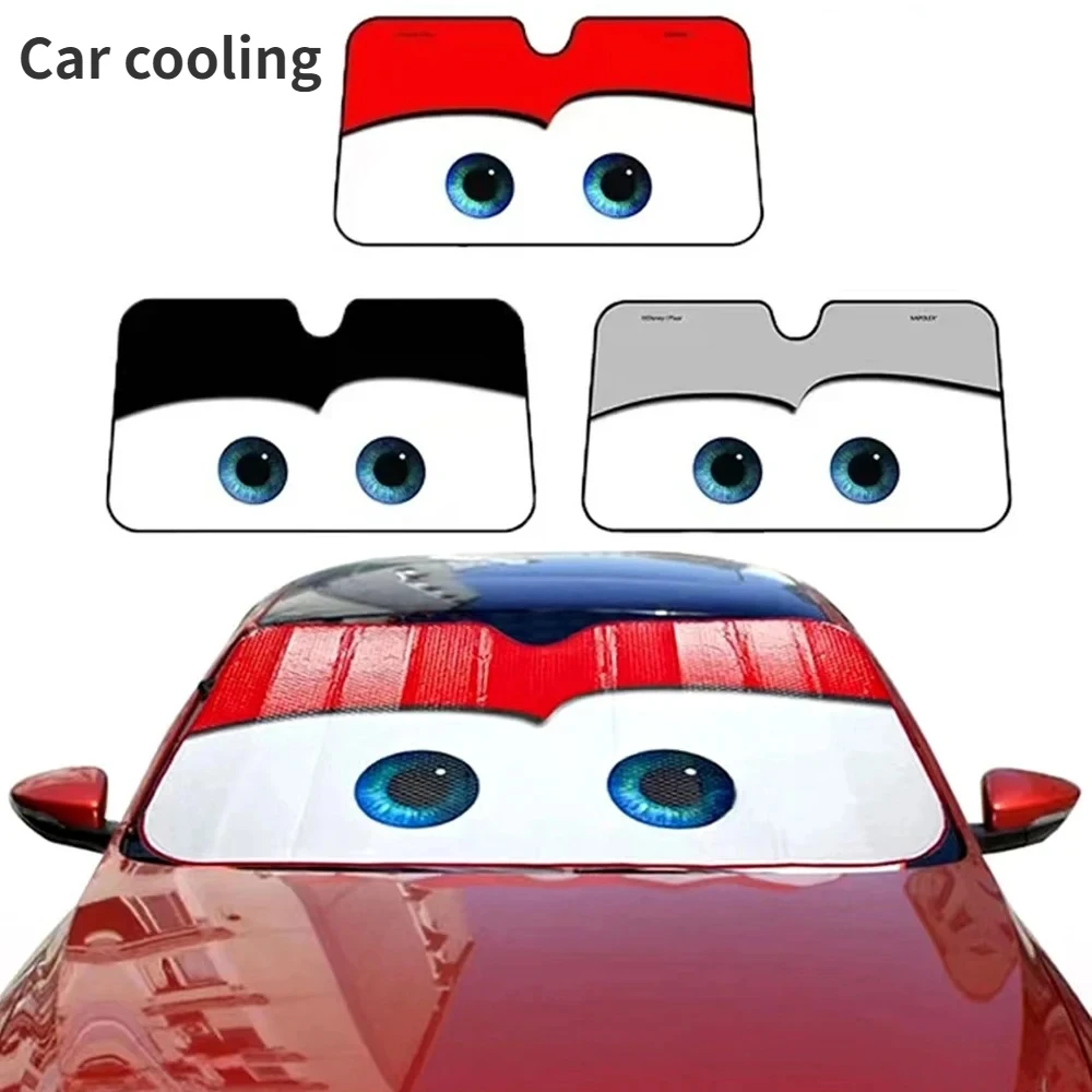 Car Front Seat Heat Dissipation Sunshade Interesting Eyes Windshield Sunshade Car Window Cover Sun Shade Cute Auto Accessories