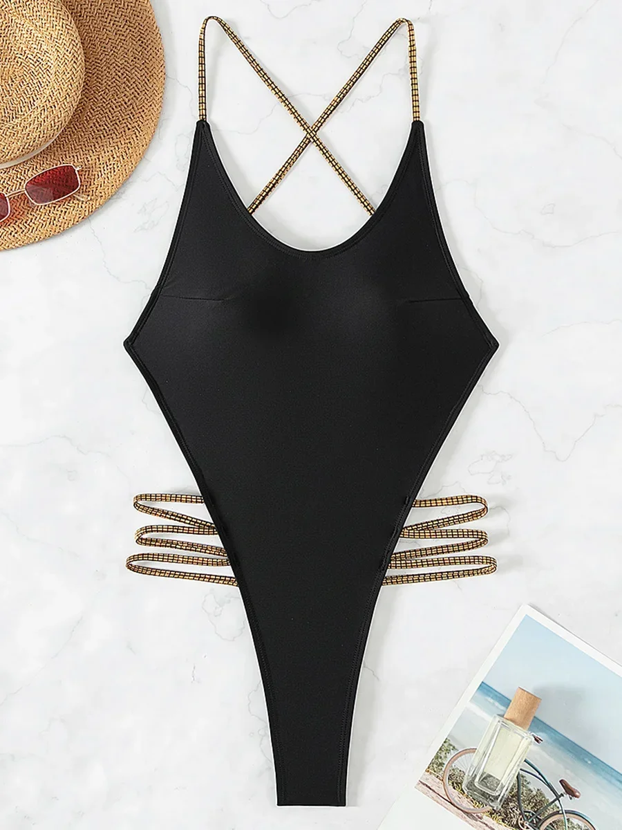 Monokini Sexy Con Cut-out E Inserti In Rete - Costume Da Bagno Intero Per Spiaggia E Piscina - Foto 3