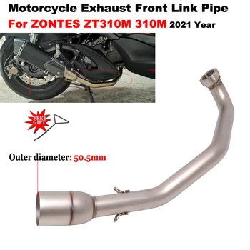 Slip On For ZONTES ZT310M 310M 2021 Year Motorcycle Exhaust Escape Moto Modify Front Middle Link Pipe Connecting 51mm Muffler