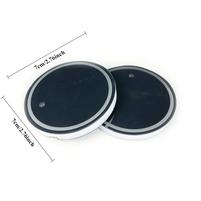 7 Color Changing LED Light Car Cup Holder Lights Decorative Ambient Lighting Coaster Pads