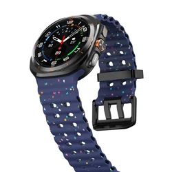 Luminous Silicone Strap Bracelet for Smartwatches - Universal Fit for Men and Women (Midnight blue black)