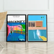 David Hockney Art Prints Exhibition Vintage Canvas Painting Poster Abstract Swimming Pool Wall Pictures Living Room Home Decor