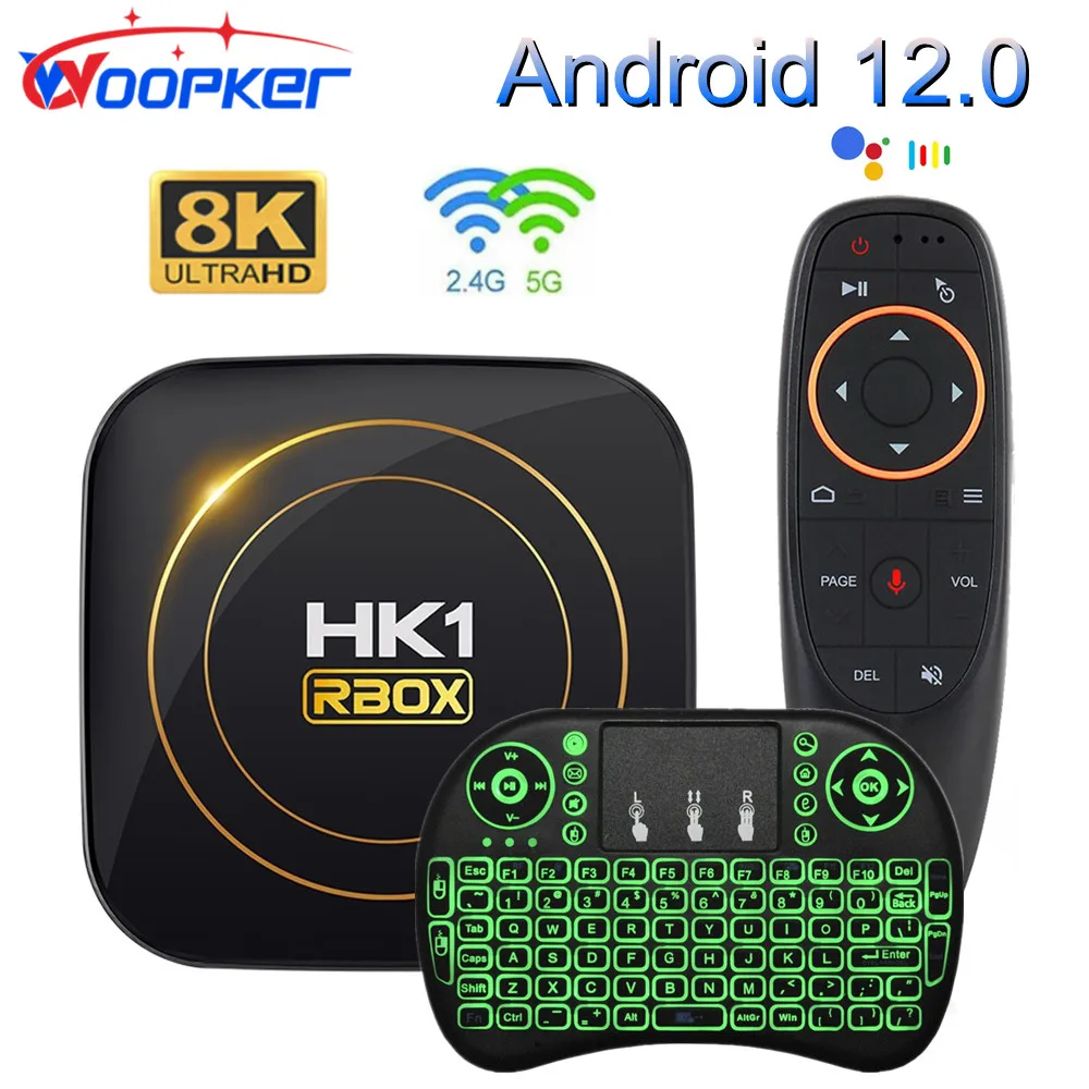 Woopker 8K TV Box Android 12 HK1 RBOX H8S Allwinner H618 Support 2.4G 5G Dual Wifi HDR10 Media Player 4GB 64GB Fast Smart tvbox