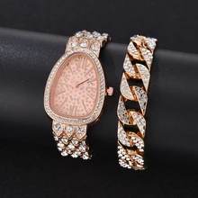 

2022 New Luxury Women Watches Set Full Rhinestone Rose Gold Ladies Wrist Watches Women Bracelet Watch Female Relogio Feminino