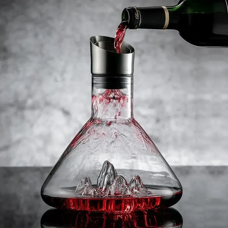 1500ML Iceberg Whisky Wine Decanter Handmade Lead-free Crystal Wine Pourer Carafe Thickened Dispenser Pot Bar Accessories