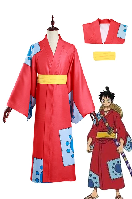 Uma peça Wano País Monkey D. Luffy cosplay Outfit Kimono