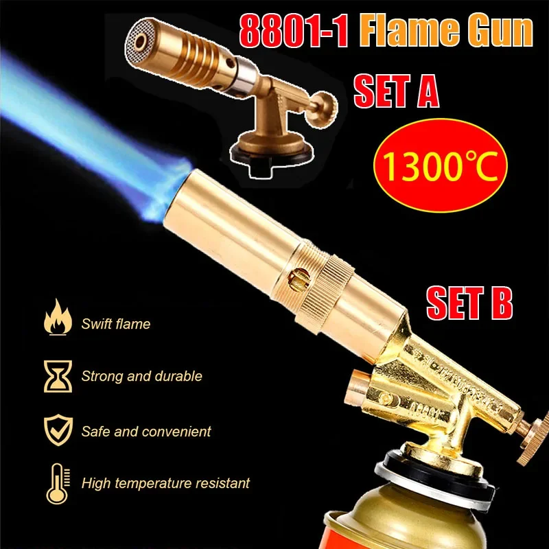 Welding Torch Gas Burner Flame Gun High Temperature Brass Copper Gas Torch Brazing Solder Propane Welding Plumbing