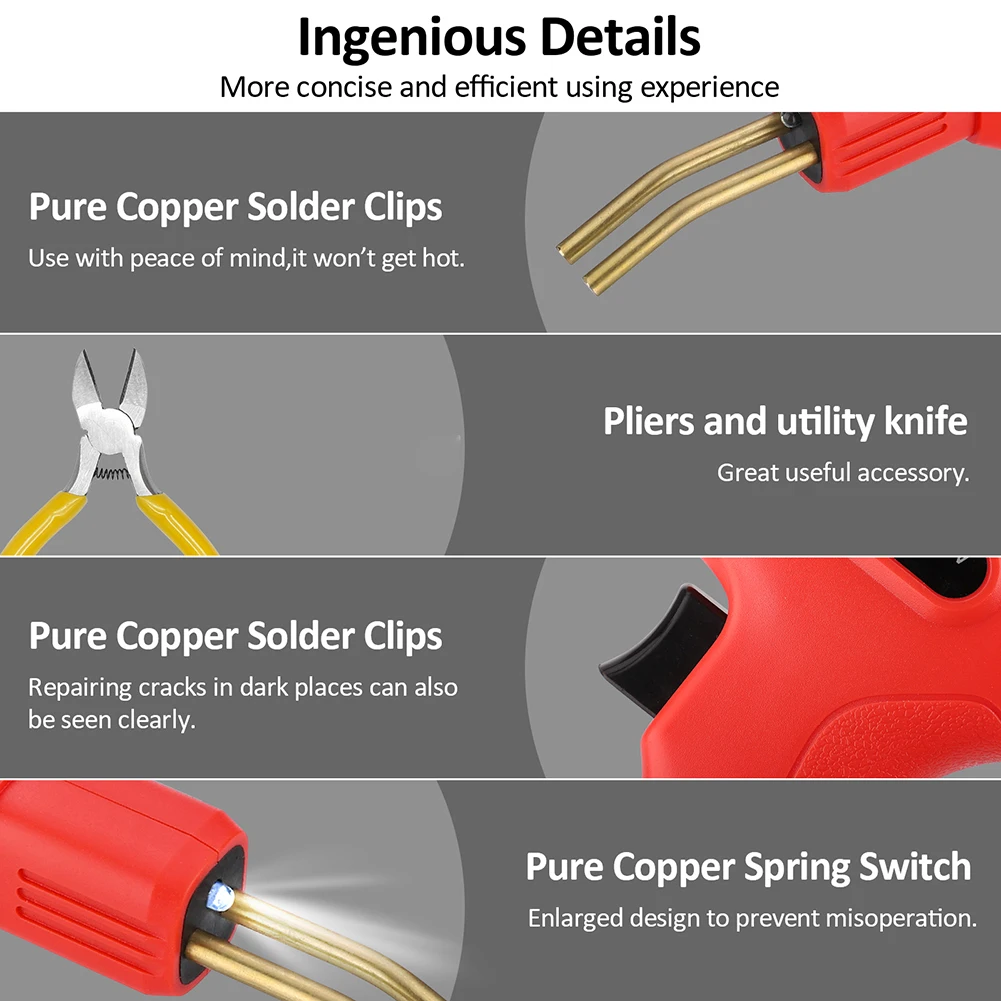 50W Plastic Welding Machine Plastic Welder 200 PCS Staples Hot Stapler Heat Gun Automobile Bumper Maintenance Tools