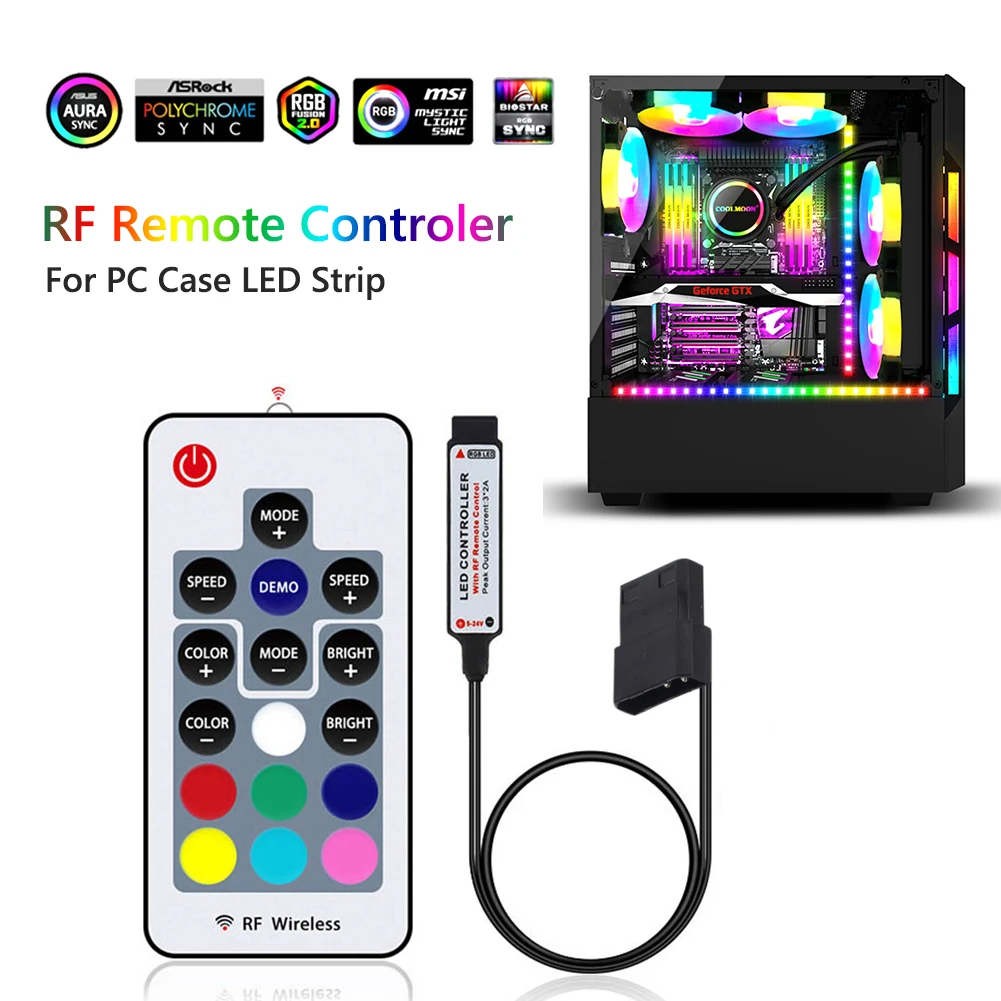 Remote Computer Light Strip | Rgb 12v 4 Pin Controller Pc - 1-2pcs Dc 12v 4 - Aliexpress