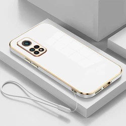 Luxury Square Plating Shockproof Back Cover for Xiaomi 10T/10T Pro 5G (Gs6D White)