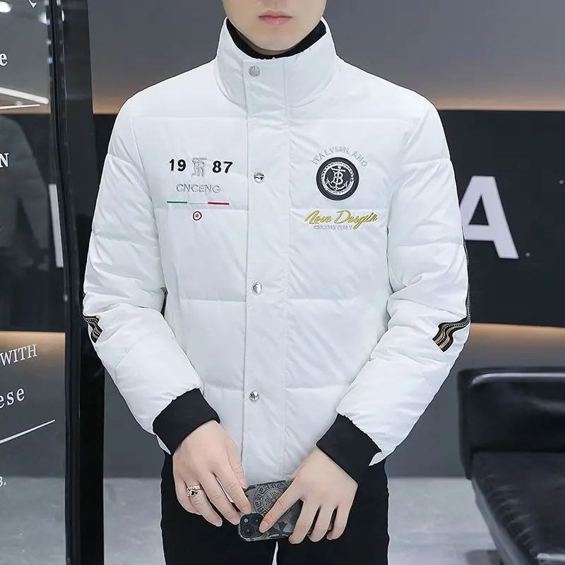 Luxury Brand Men Clothing Winter Jackets Warm Thick Parkas Waterproof Outerwear Embroidery Streetwear Casual Loose Coat New