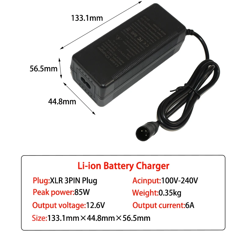 Chargeur Intelligent Pour Batterie Lithium - 12,6V/3A Ou 16,8V/2A, Câble Inclus, Compatible 18650 Et Accumulateurs Li-ion - 9