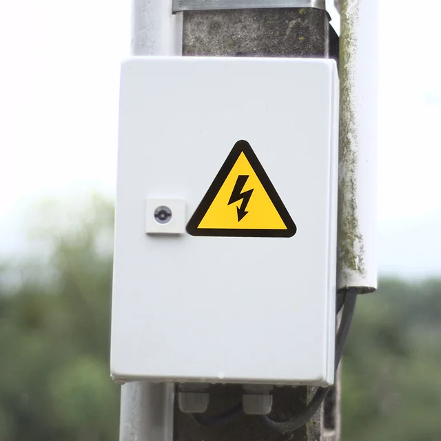24Pcs Self Adhesive Caution Stickers Electric Warning Stickers Signs Warning Stickers 2