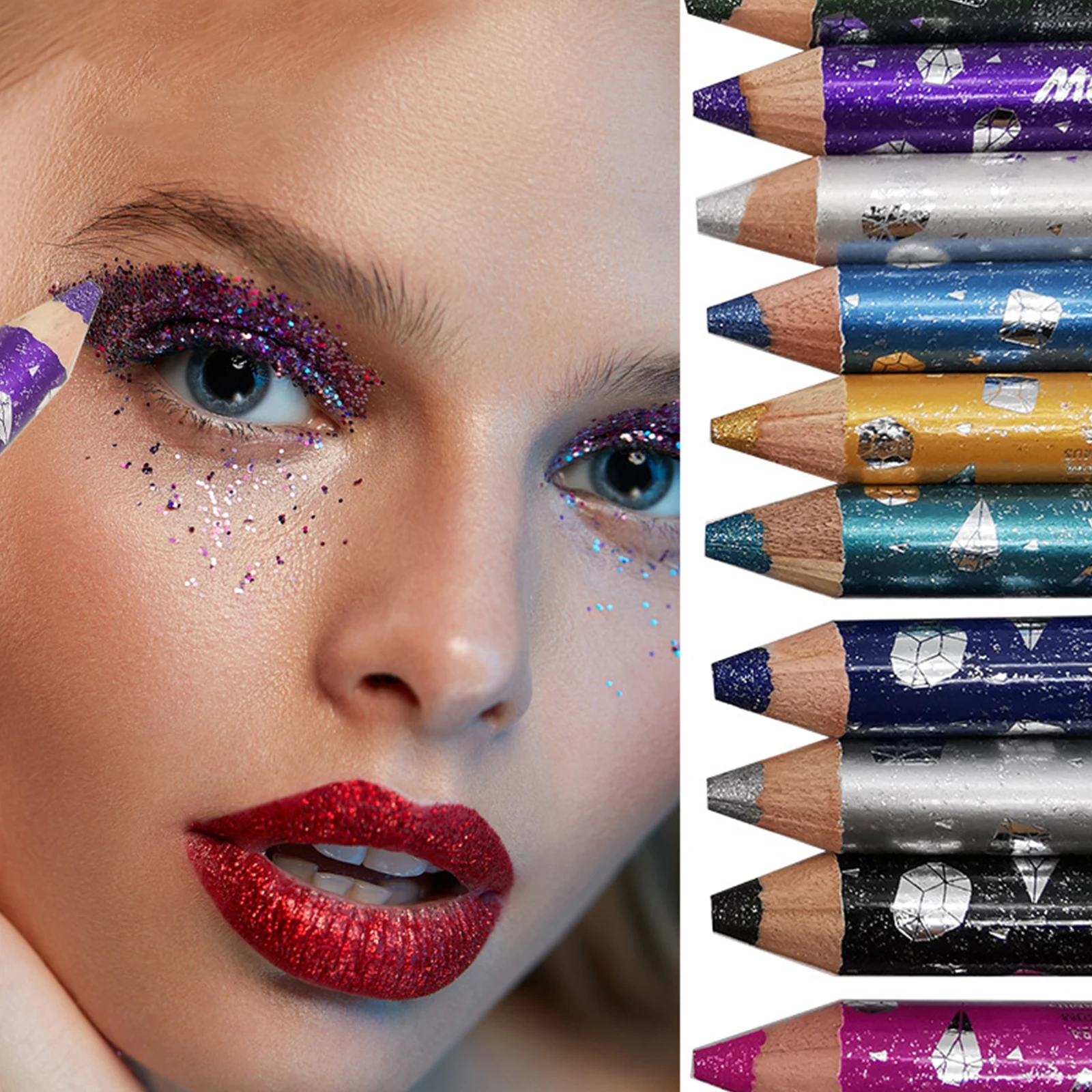 

Glitter Eye Shadow Pen 12-Color Silkworm Hair Pearl Stick Long-lasting Waterproof Pencil Lipstick