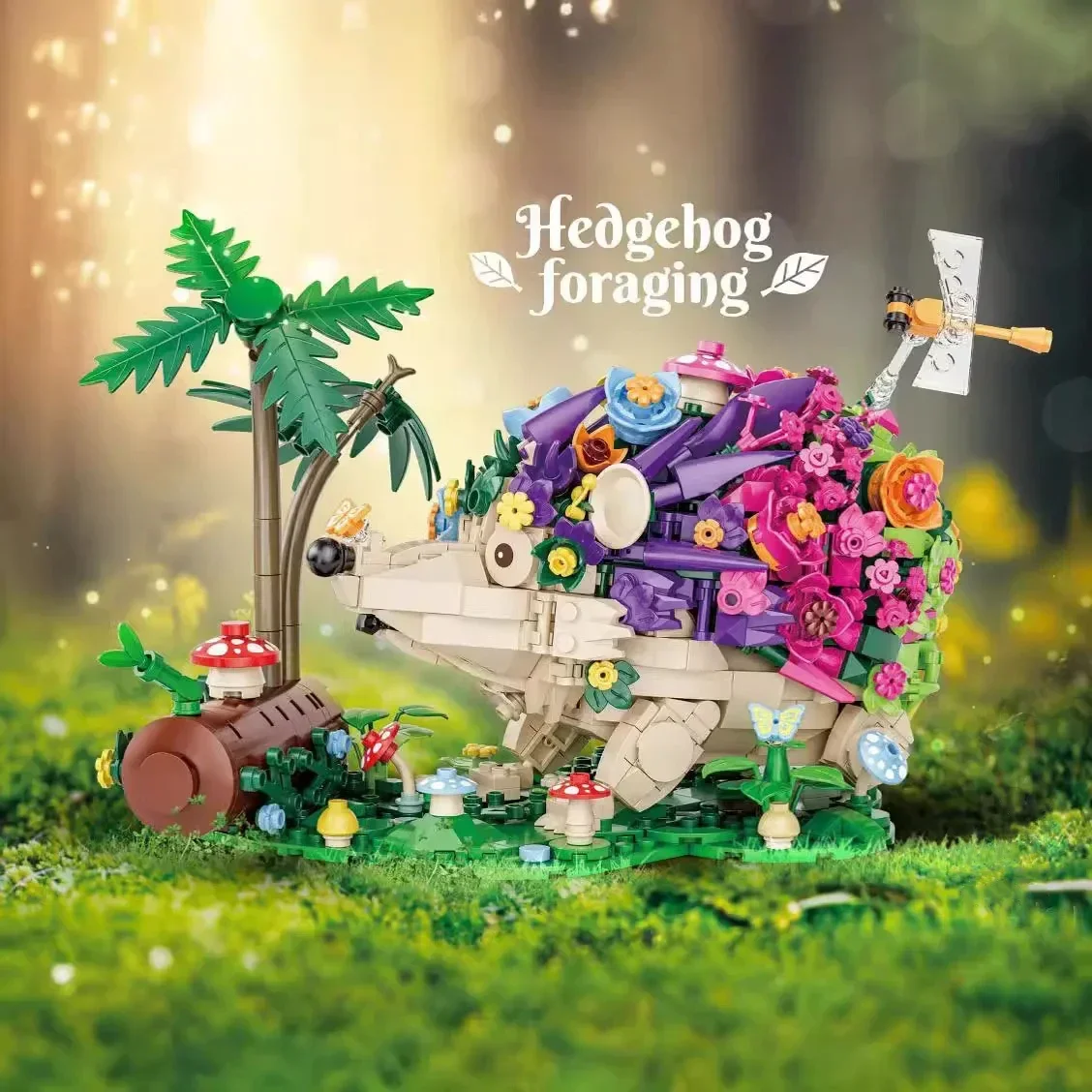 Flowers Hedgehog Building Blocks Kits Children Creative Insects Mushroom Animal Model Diy Bricks Assembly Puzzle Toys for Kids