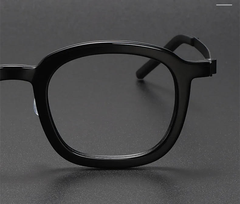 Dänische Marke Quadratische Acetat-Brillenfassung 1050 Herren Damen Titan Ultraleichte Brillen Vintage Grün Transparente Brillengestelle – Detail 13