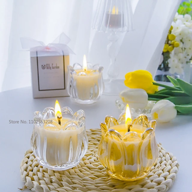 Candle Container Colored Glass Candle Cup Handmade DIY Aromatherapy Candle  Holder Cup Candle Glass Empty Cup m - AliExpress