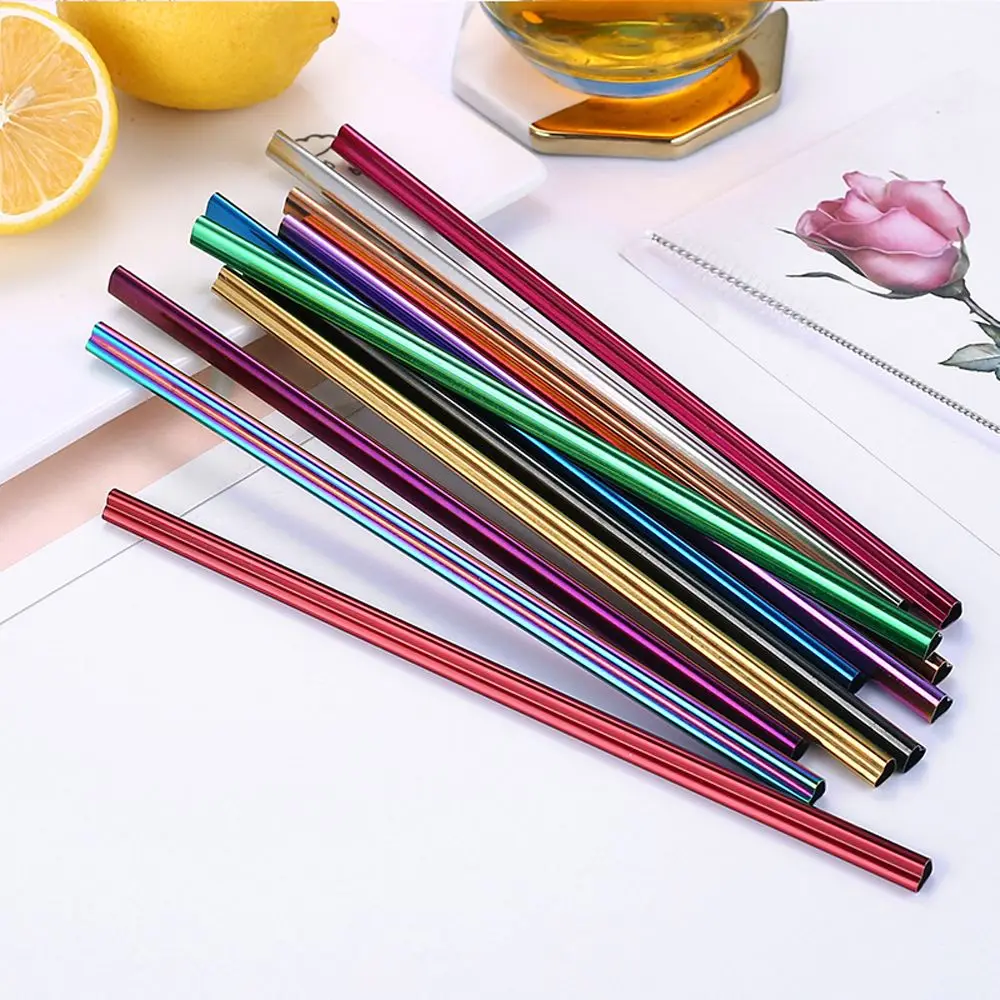 Metal Straw Set Heart-shaped Drinking Straw Portable Stainless Steel for Travel Kitchen Bar Reusable for metal straw set