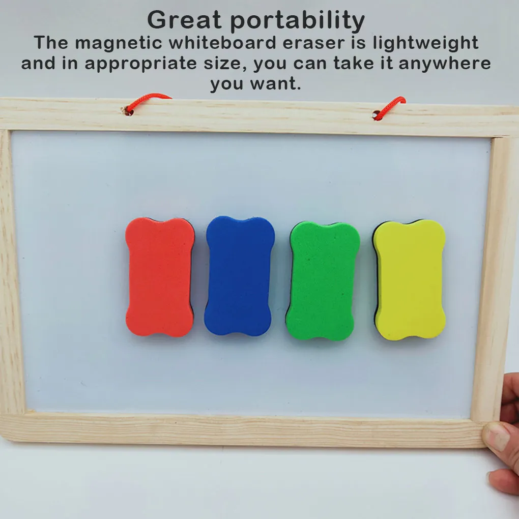 Magnetic Whiteboard Erasers Chalkboard Cleaners Flannel White Board Brush Convenient School University Handheld EVA Bone-shaped