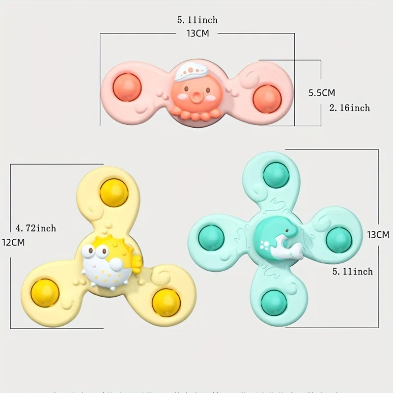 1pcs Suction Cup Fidget Spinner Toys Release Stress And Anxiety Kids Sensory Spinning Toys Gifts For 18 Months Up Toddlers 5