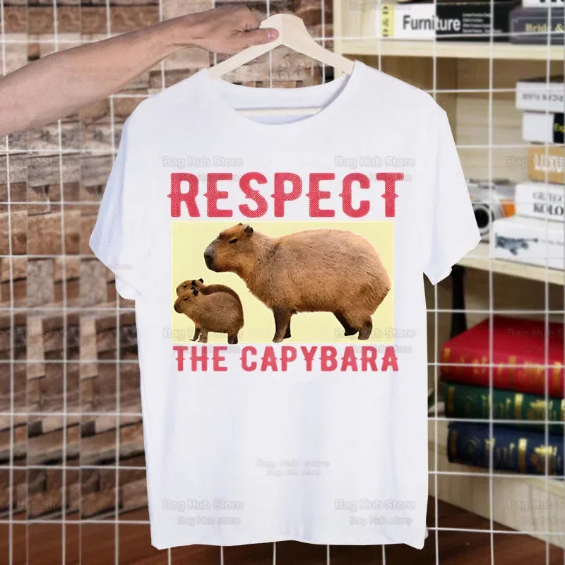 

Capybara Funny Men's T-shirts Funny Hip Hop Summer Women Men Tshirts Streetwear Ulzzang Harajuku Animal OK I Pull Up T-Shirt