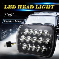 HL-Lampe de sauna de voiture à LED carrée, lumière drapée, faisceaux hauts et bas rectangulaires, Wrangler YJ, 105W, 6000K, H4, 5x7, 7x6 pouces 4