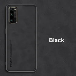 Premium Matte PU Leather Phone Case - Elegant Protection Cover - Honor View 30 (Black)